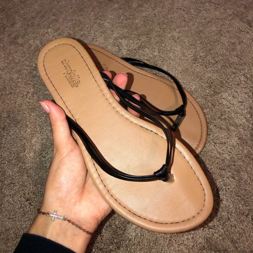 Black flip flops